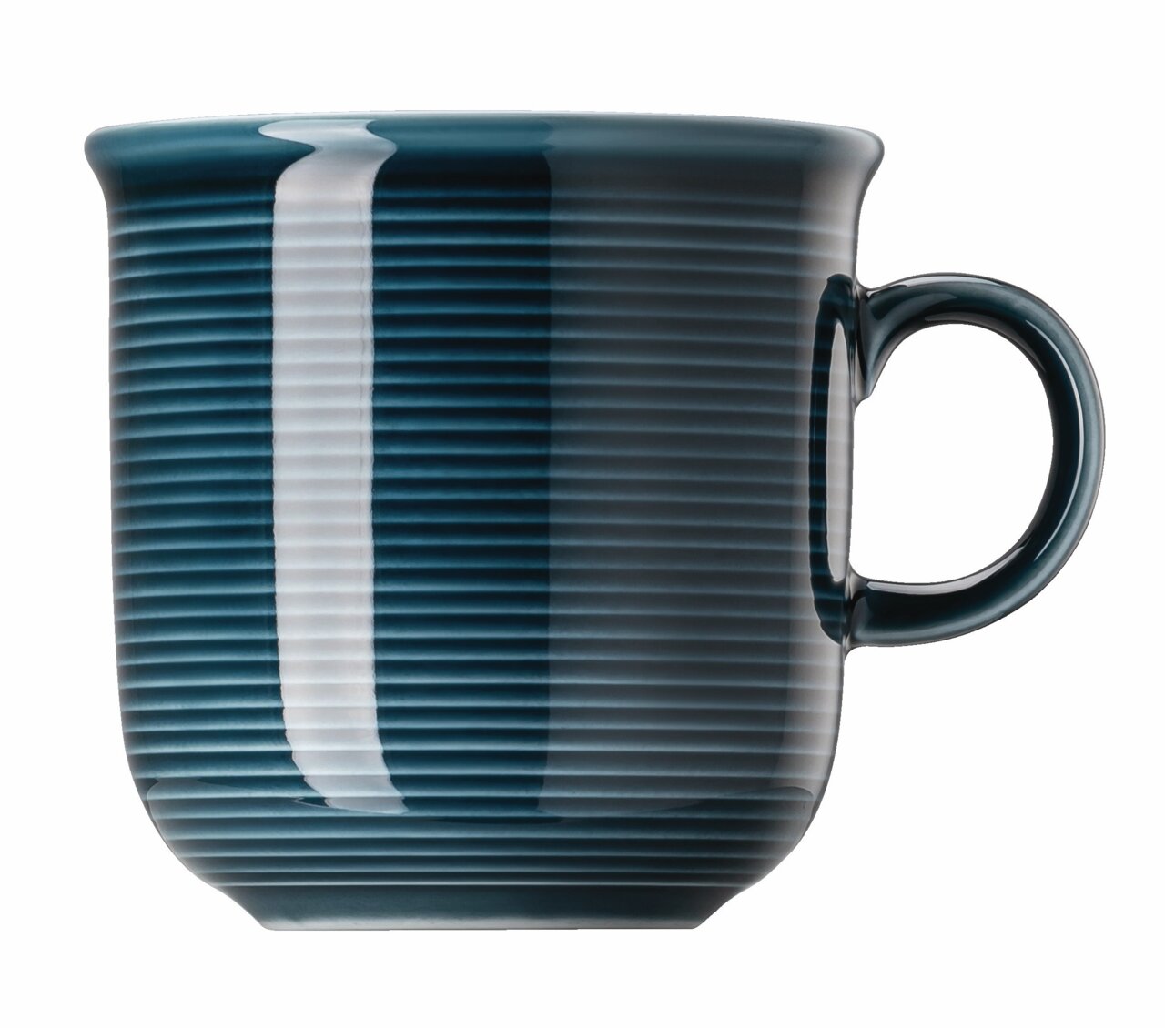 Thomas Kaffeebecher Trend Colour Becher mit Henkel in Nachtblau, seitliche Perspektive
