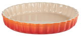 Runde Tarte-Form in Ofenrot, seitliche Perspektive