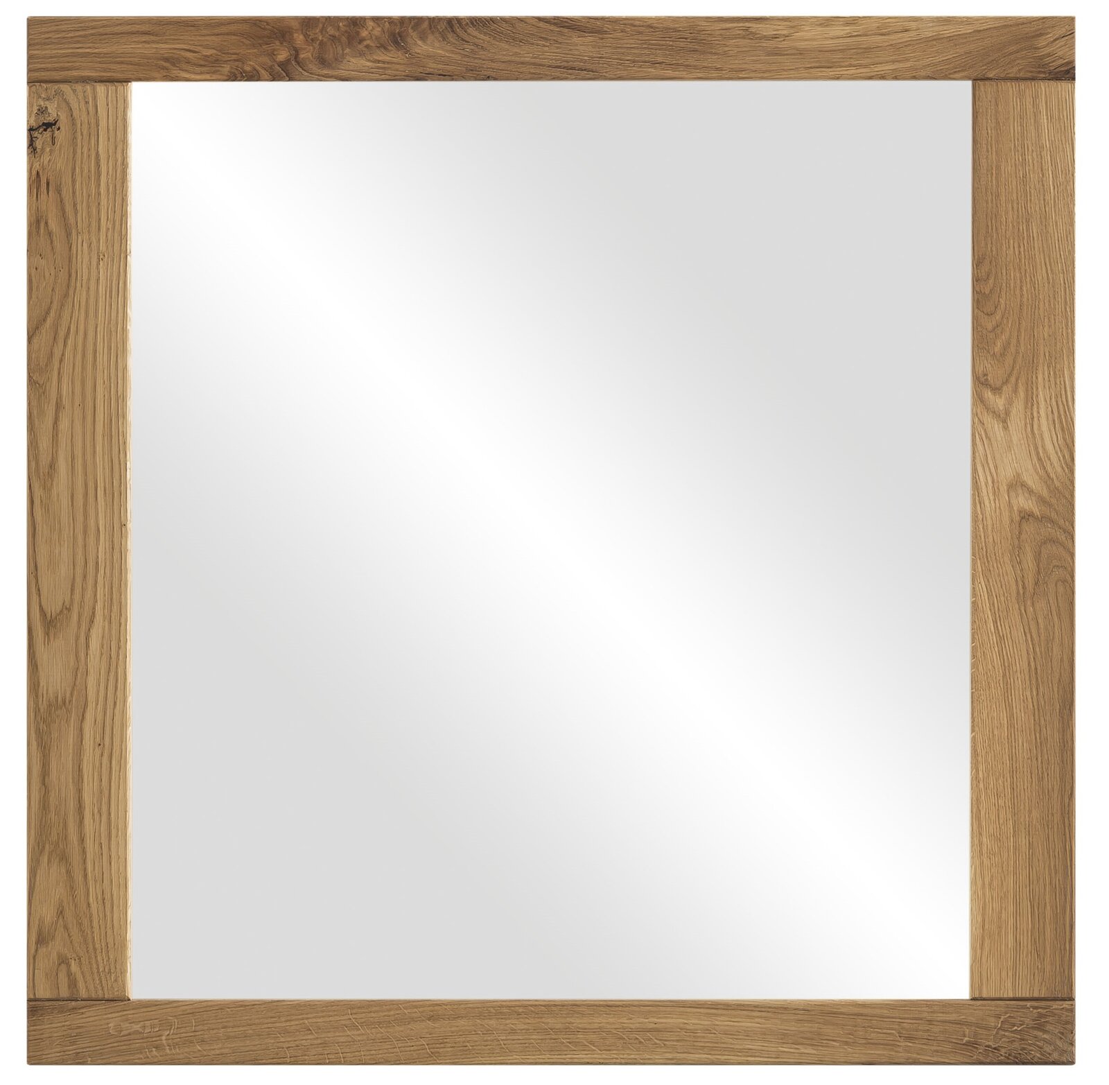 Rechteckiger Spiegel mit Holzrahmen, Frontalansicht