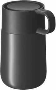Zwarte Impulse Travel Mug 0,3 l Cromar, zijaanzicht