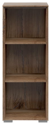 Holz-Aktenregal mit drei offenen Fächern, frontale Ansicht