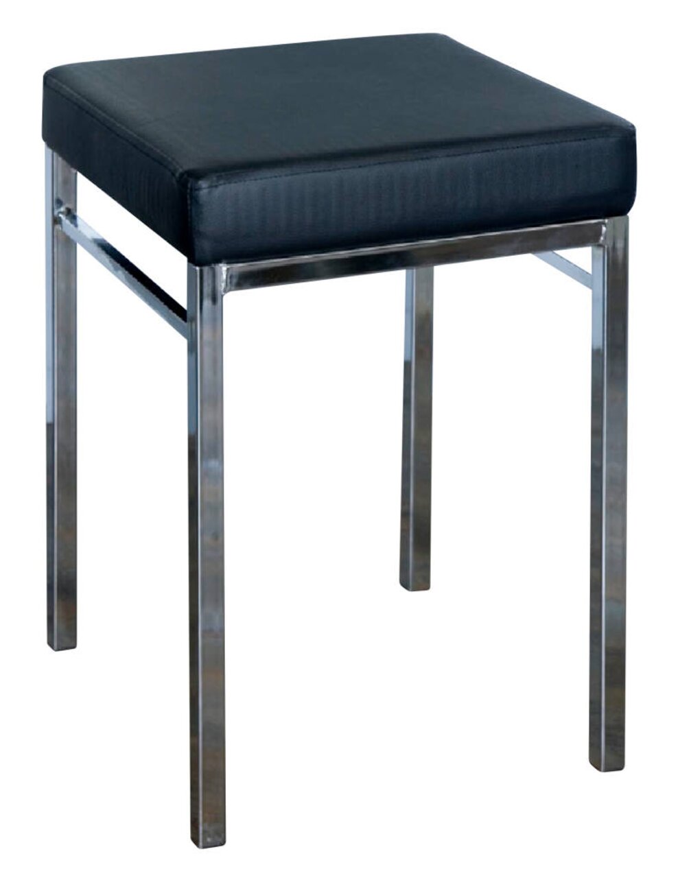 Zurbrüggen Badhocker REMI Moderner Badhocker mit schwarzem Sitzpolster und verchromtem Gestell, seitliche Perspektive