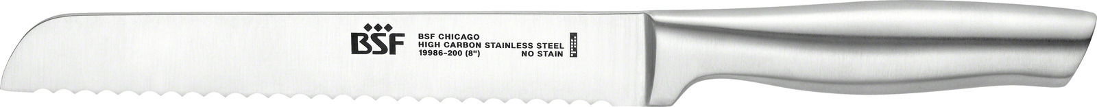 BSF Brotmesser CHICAGO Brotmesser Chicago aus Edelstahl mit Wellenschliff, seitliche Ansicht