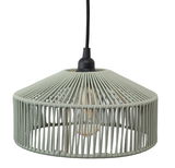 Outdoor-Hängeleuchte mit modernem, geflochtenem Design in seitlicher Perspektive