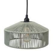 Outdoor-Hängeleuchte mit modernem, geflochtenem Design in seitlicher Perspektive