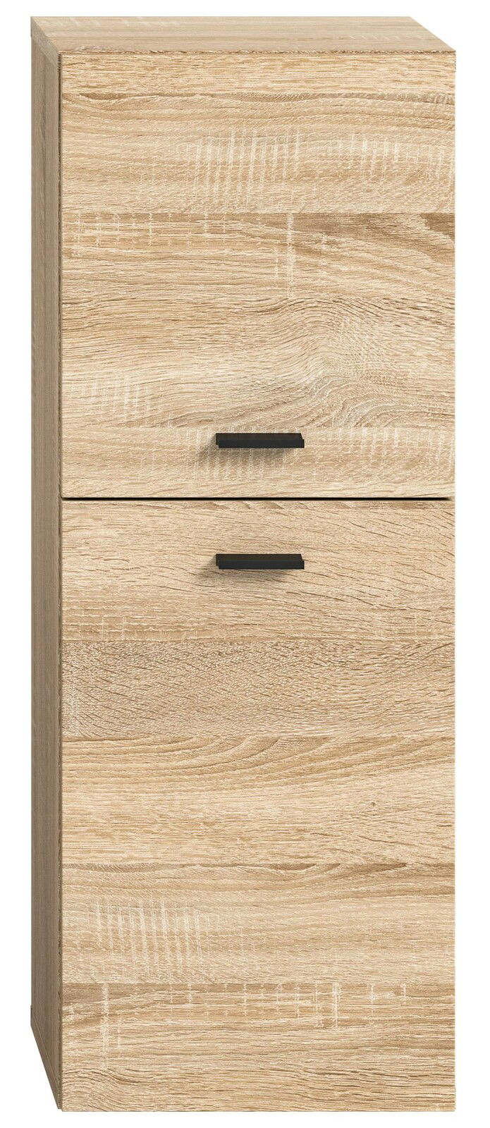 Moderner Badschrank aus Holz mit zwei Schubladen, Frontansicht