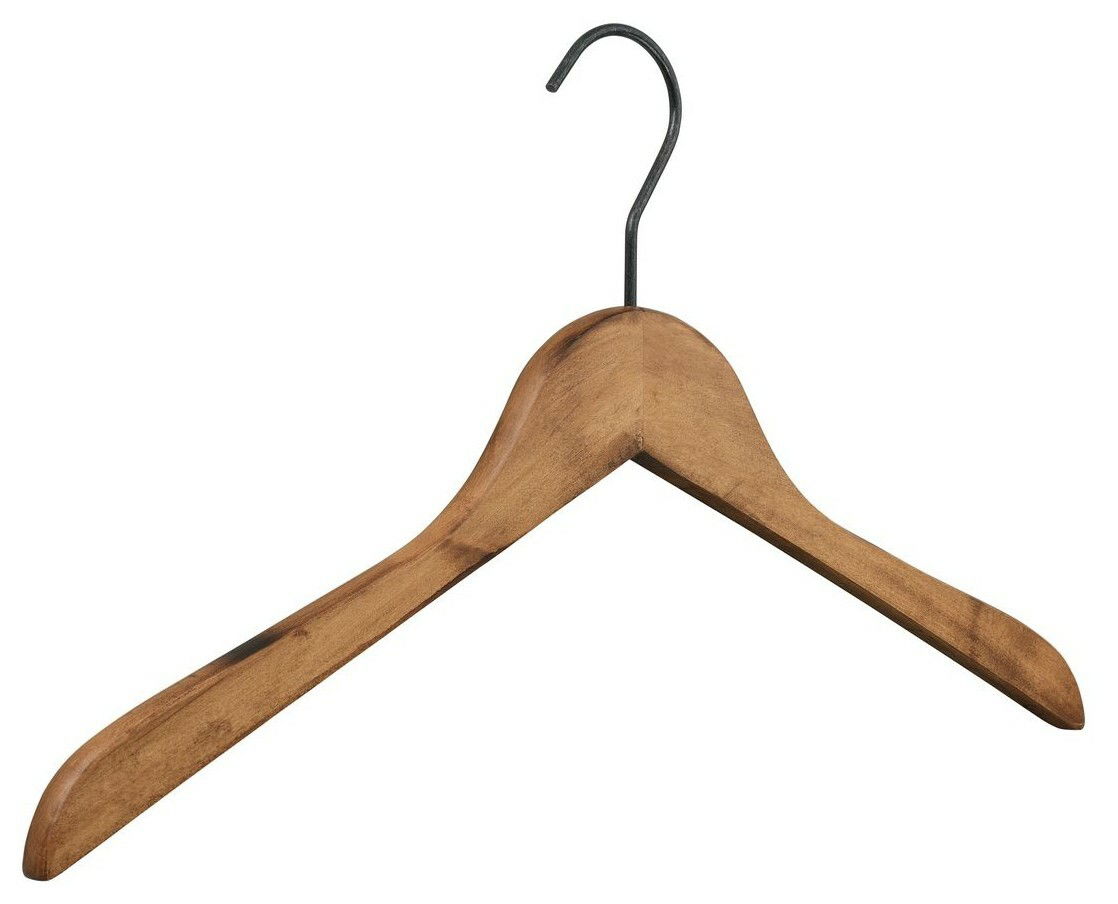 Holzkleiderbügel mit Metallhaken, Frontalansicht