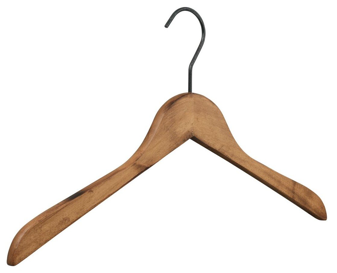 Holzkleiderbügel mit Metallhaken, Frontalansicht