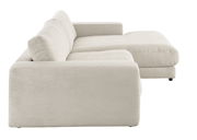 Beige Longchairkombination aus geripptem Stoff, seitliche Perspektive