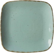 Blauer quadratischer Dessertteller mit gesprenkeltem Design, Draufsicht