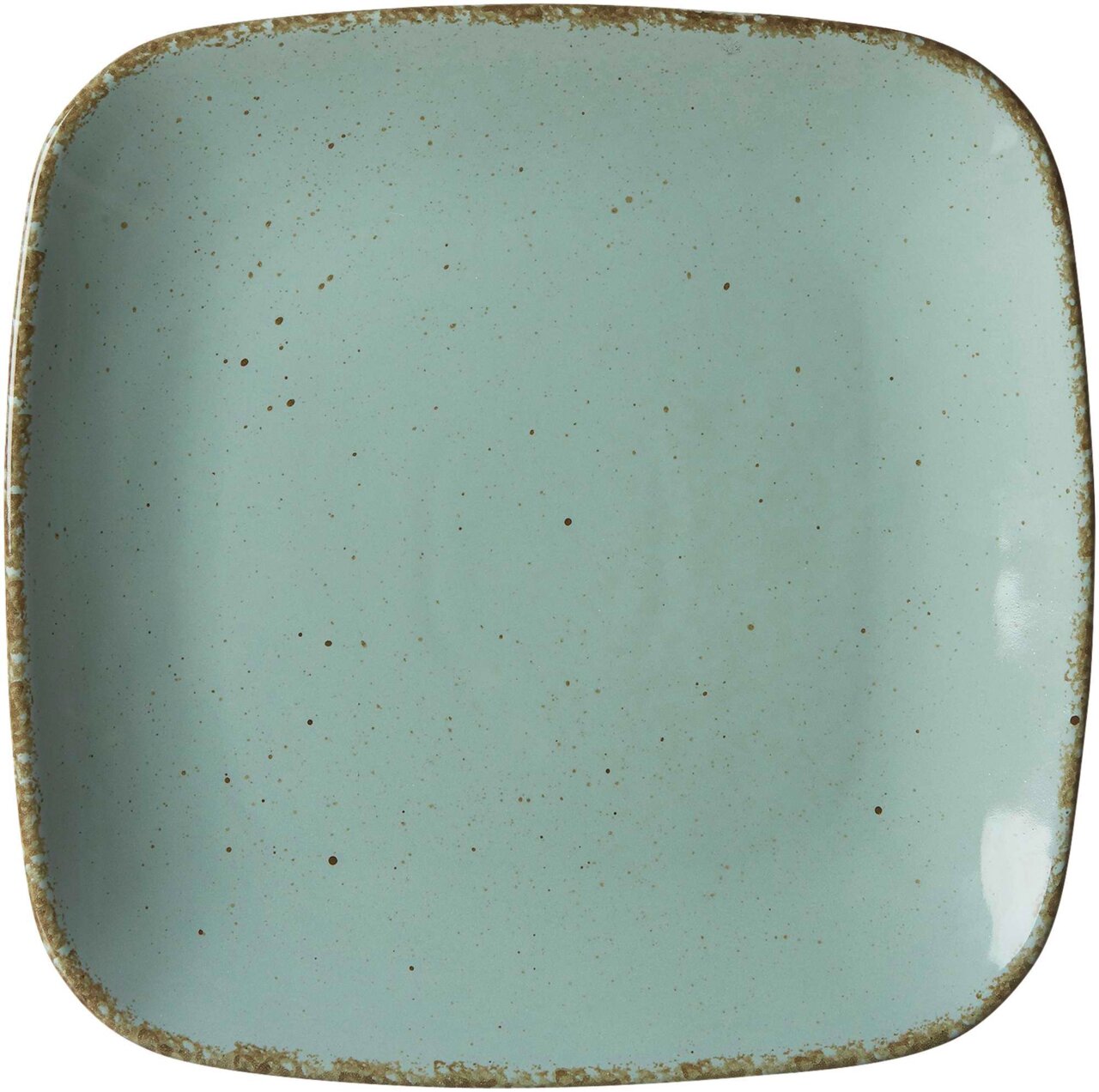 Blauer quadratischer Dessertteller mit gesprenkeltem Design, Draufsicht