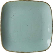 Blauer quadratischer Dessertteller mit gesprenkeltem Design, Draufsicht