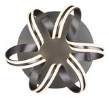 Moderne Deckenleuchte KUNI mit geschwungenem Design, von oben betrachtet.