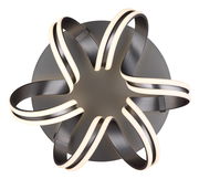 Moderne Deckenleuchte KUNI mit geschwungenem Design, von oben betrachtet.