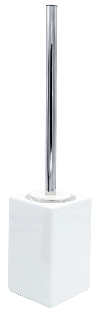 WC-Bürste Rubin in Weiß aus Keramik, seitliche Perspektive