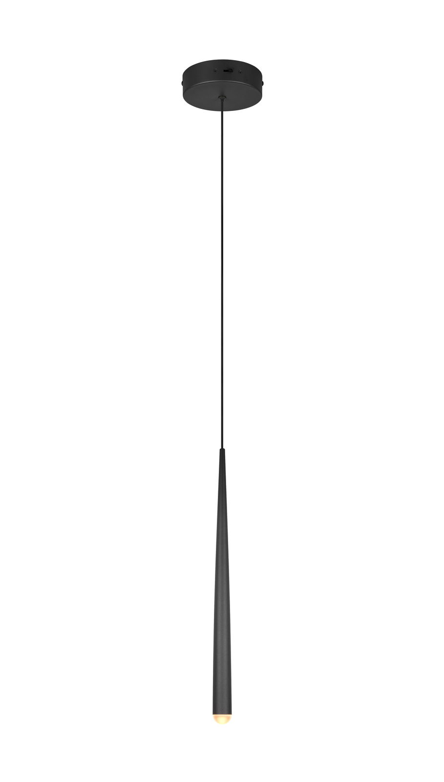 Moderne, schwarze Pendelleuchte CALA von Trio Leuchten, seitliche Perspektive