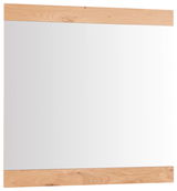 Moderner Spiegel mit Holzrahmen, Frontalansicht