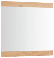 Moderner Spiegel mit Holzrahmen, Frontalansicht