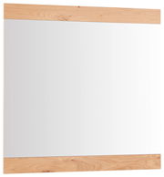 Moderner Spiegel mit Holzrahmen, Frontalansicht