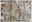 Designer Teppich mit abstraktem Muster in Beige, Blau und Braun, Draufsicht