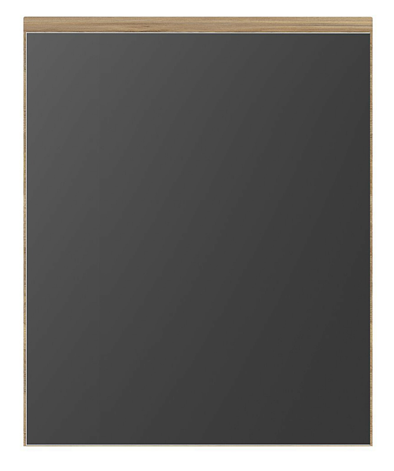 Quadratischer Spiegel mit Holzrahmen, Frontalansicht