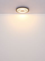 Moderne Deckenleuchte mit kreisförmigem Design, von unten betrachtet