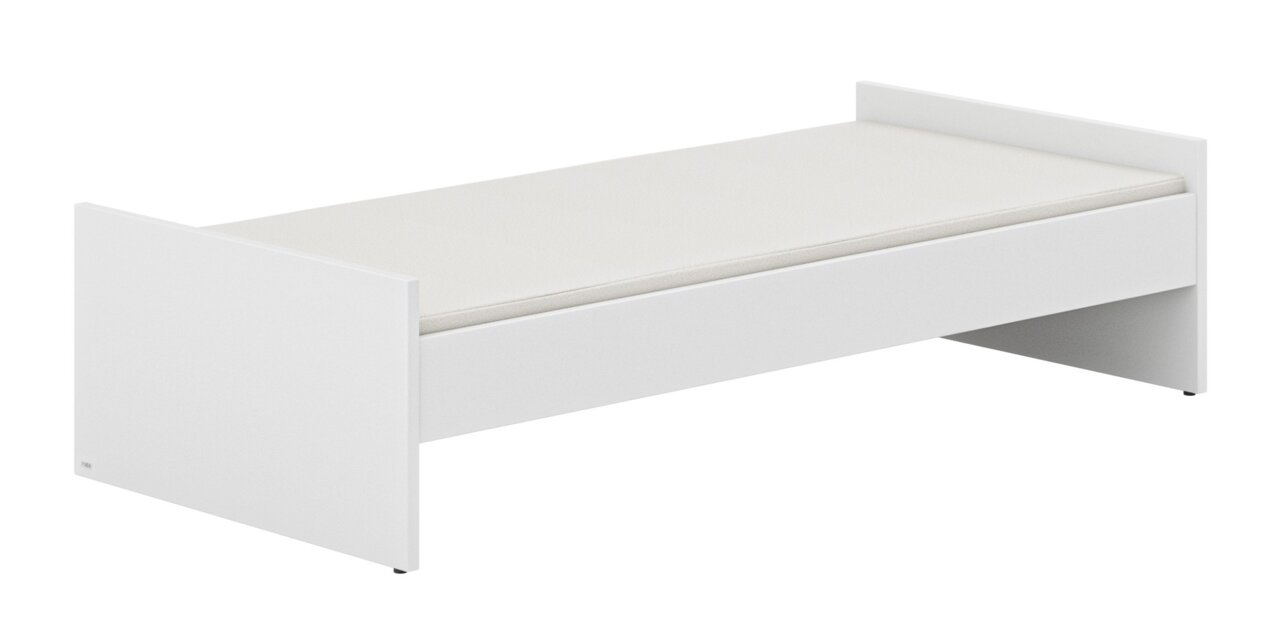 Weißes Bodenbett LITTLE FLO von Paidi, seitliche Perspektive