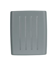 Draufsicht auf einen grauen Badhocker Kumba mit vier vertikalen Rillen auf der Sitzfläche.