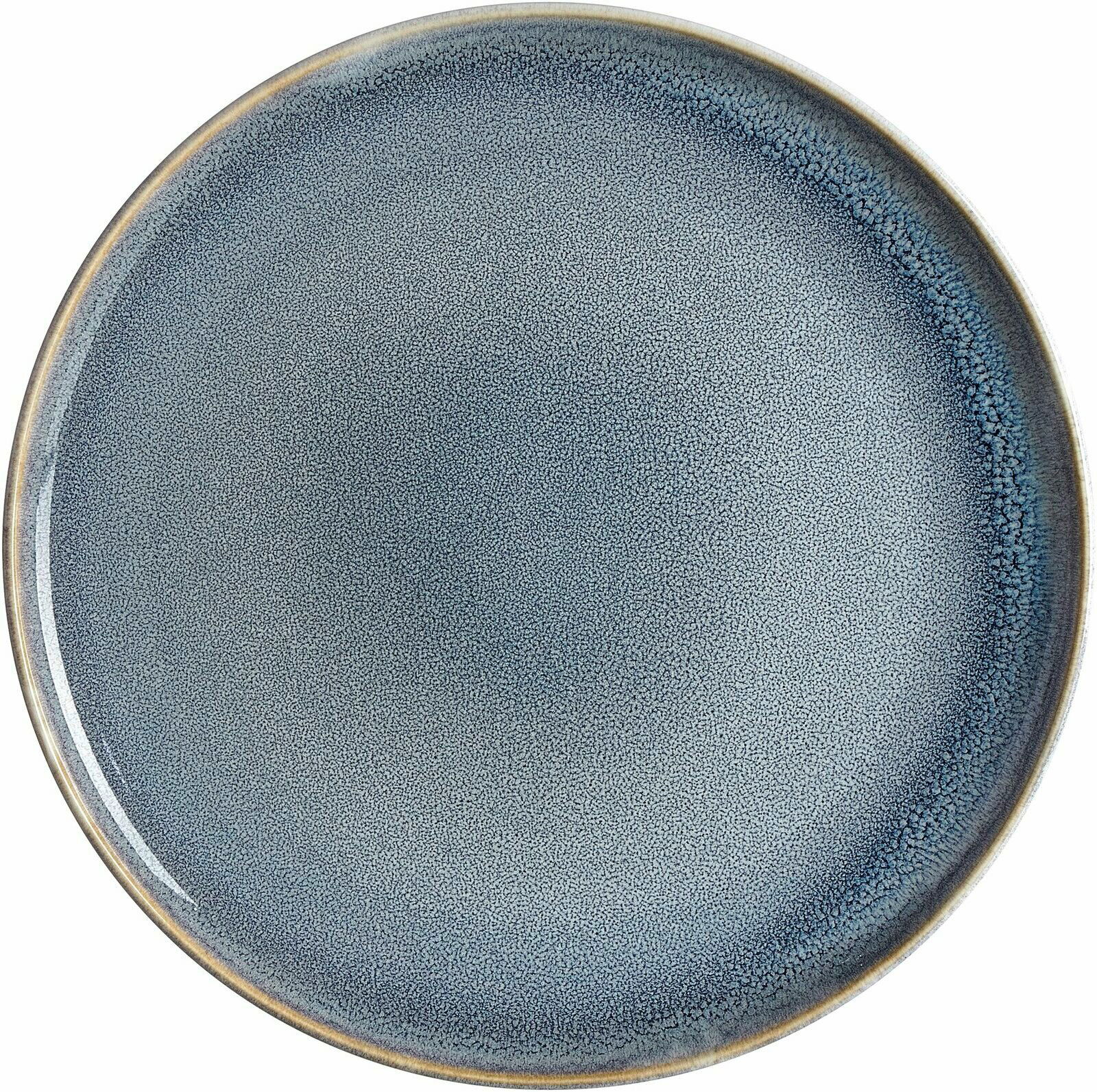 Blauer Speiseteller Skagen in Draufsicht mit feiner Textur und leichtem Randverlauf