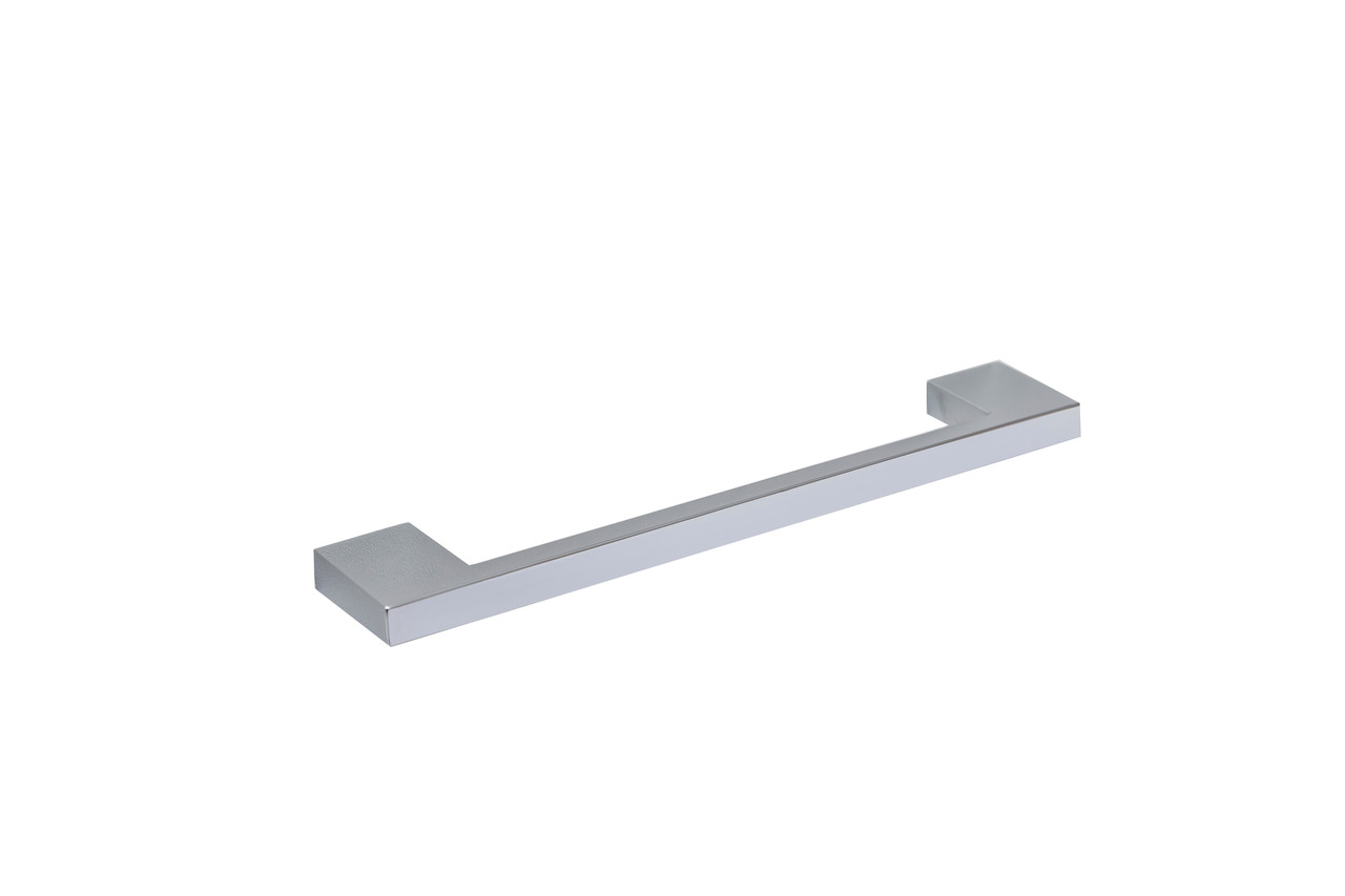 Silberner, moderner Griff in rechteckiger Form, seitliche Perspektive