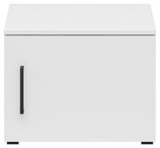 Weißer Aufsatzschrank mit schwarzem Griff, Frontalansicht