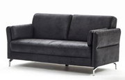 Dreiersofa Oklahoma in dunklem Stoff, seitliche Perspektive
