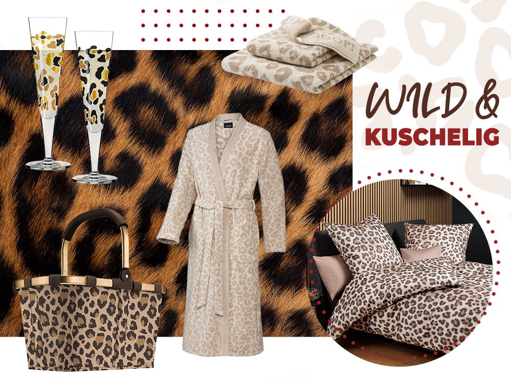 Wohnideen mit Leopardenmuster – Bettwäsche, Bademantel und Accessoires für ein wildes und gemütliches Zuhause