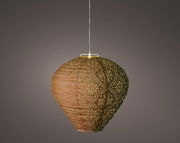 Hängende Solar Laterne mit filigranem Muster, seitliche Perspektive