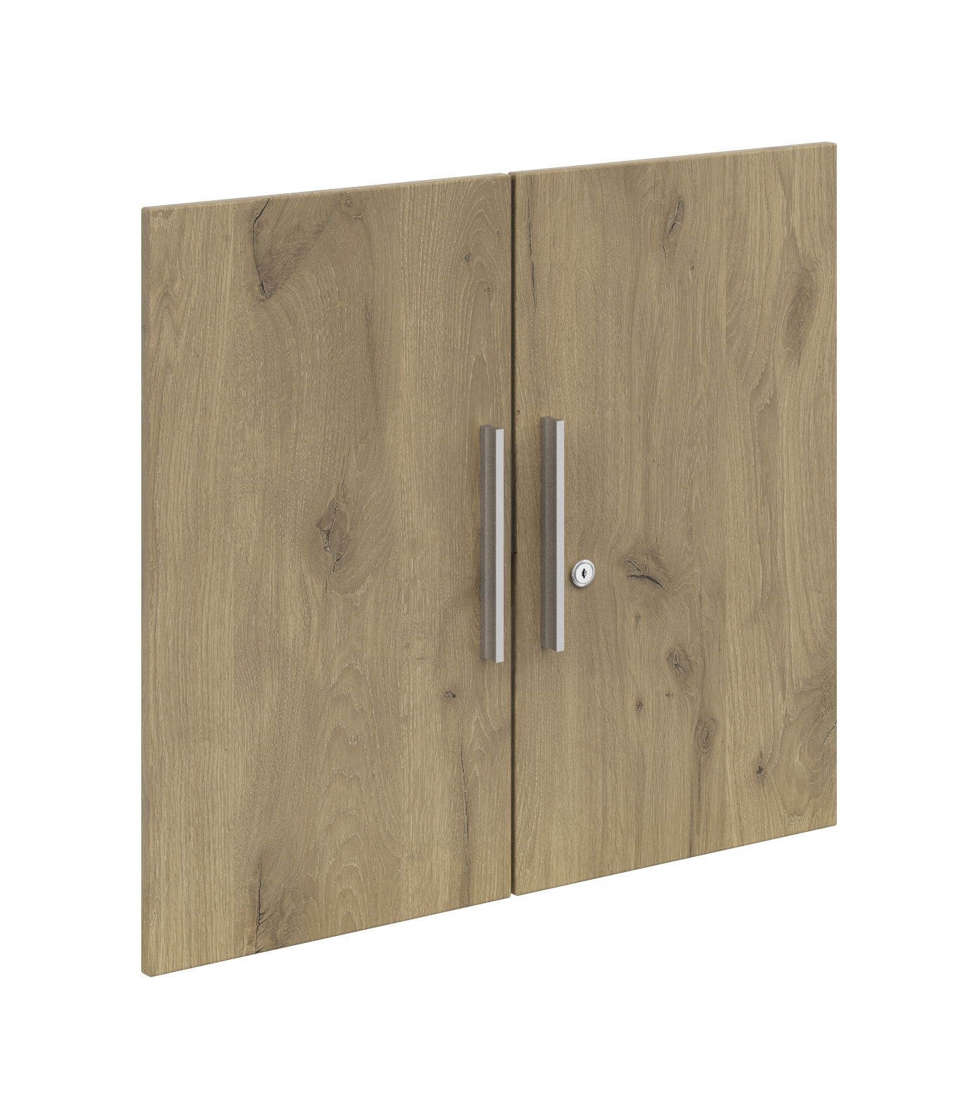 Voleo Türen-Set CONNECT Holztüren-Set mit zwei Türen und silbernen Griffen, seitliche Perspektive