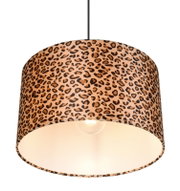 Pendelleuchte mit Leopardenmuster, seitliche Perspektive