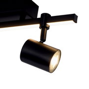 Zwarte wand- en plafondlamp van Paul Neuhaus met cilindrische spot en rechthoekige beugel, zijaanzicht