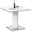 Z2 Esstisch PICCOLO Moderner weißer Esstisch mit quadratischer Tischplatte und zentralem Standfuß, seitliche Perspektive