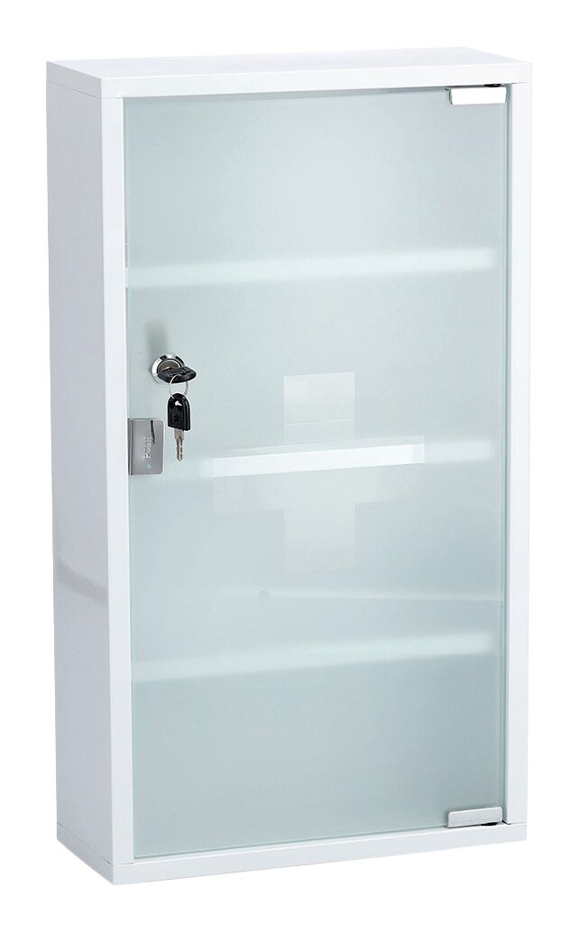 Zeller Present Medizinschrank Medizinschrank mit Glastür und Schloss, frontal fotografiert