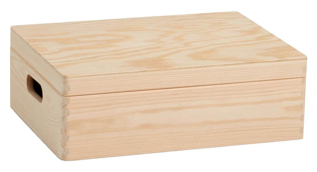 Zeller Present Allzweckkisten-Set m. Deckel Holz-Allzweckkiste mit Deckel, seitliche Perspektive