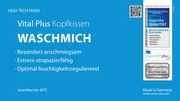 Kopfkissen Waschmich Plus, besonders anschmiegsam, extrem strapazierfähig, optimal feuchtigkeitsregulierend, waschbar bis 60°C, Made in Germany, Vorderansicht.