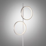 Moderne Stehleuchte MINI RITUS mit zwei leuchtenden Ringen, seitliche Perspektive