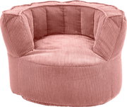 Großer, rosafarbener Sitzsack aus Cordstoff, Vorderansicht