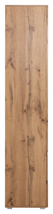 Seitenansicht einer Vitrine mit Holzoptik