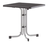 Klapptisch 70x70 cm in Graphit/Anthrazit, seitliche Perspektive