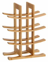 Weinregal aus Holz für 12 Flaschen, seitliche Perspektive