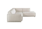 Eckkombination Sofa in hellem Stoff, seitliche Perspektive