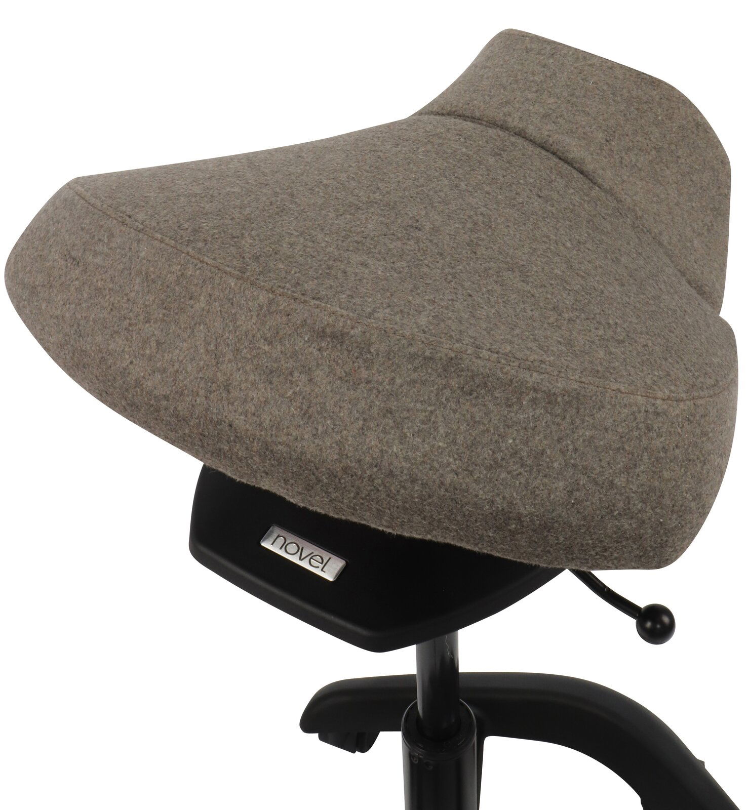 Novel Bürohocker MOTO Bürohocker mit grauem Stoffbezug, seitliche Perspektive