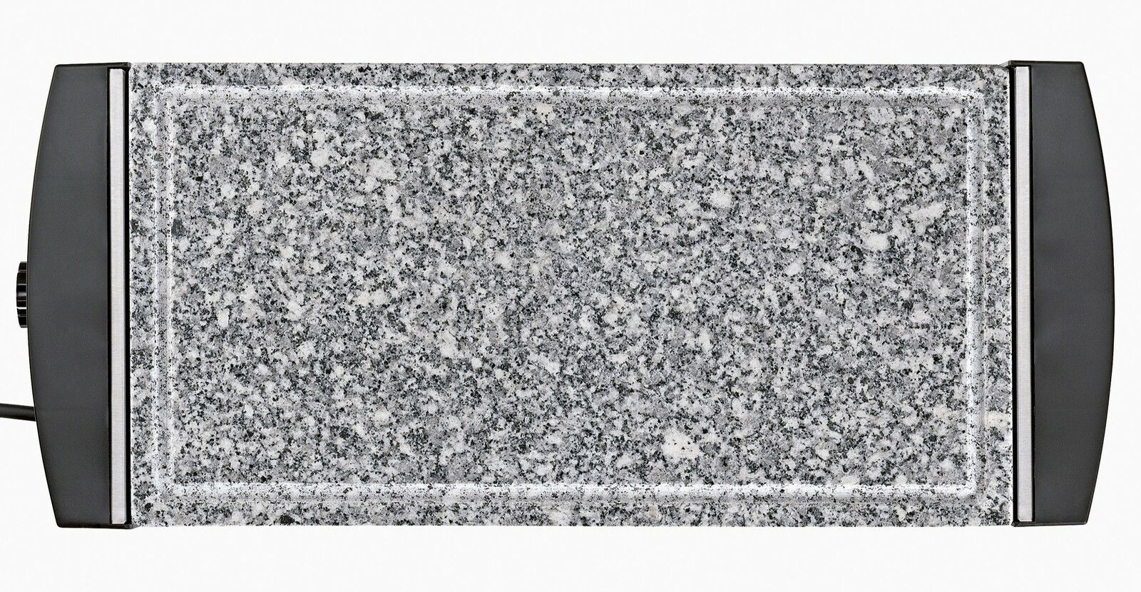 Raclette-Grill mit grauer Steinplatte, Draufsicht