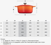 Ovaler Bräter 31cm in Ofenrot, seitliche Perspektive mit Deckel und Griffen